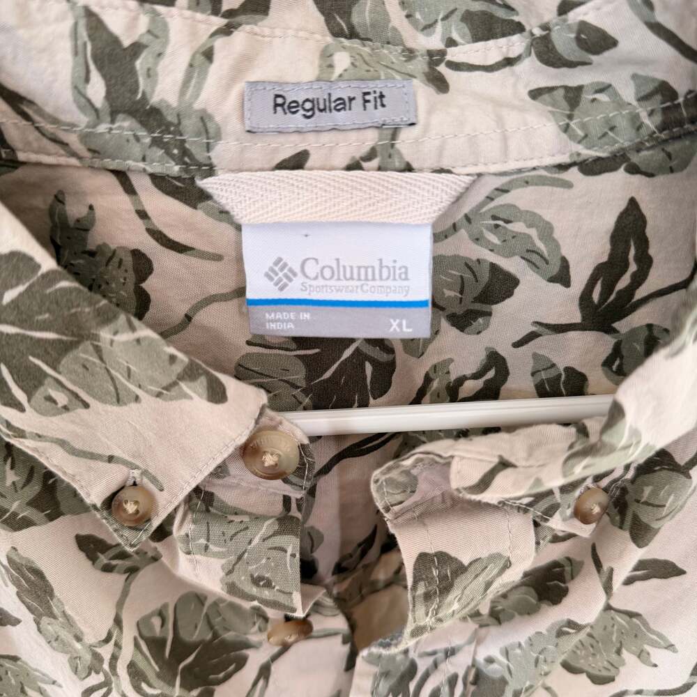Columbia Rapid Rivers Button Down Leaf Pattern Me… - image 2